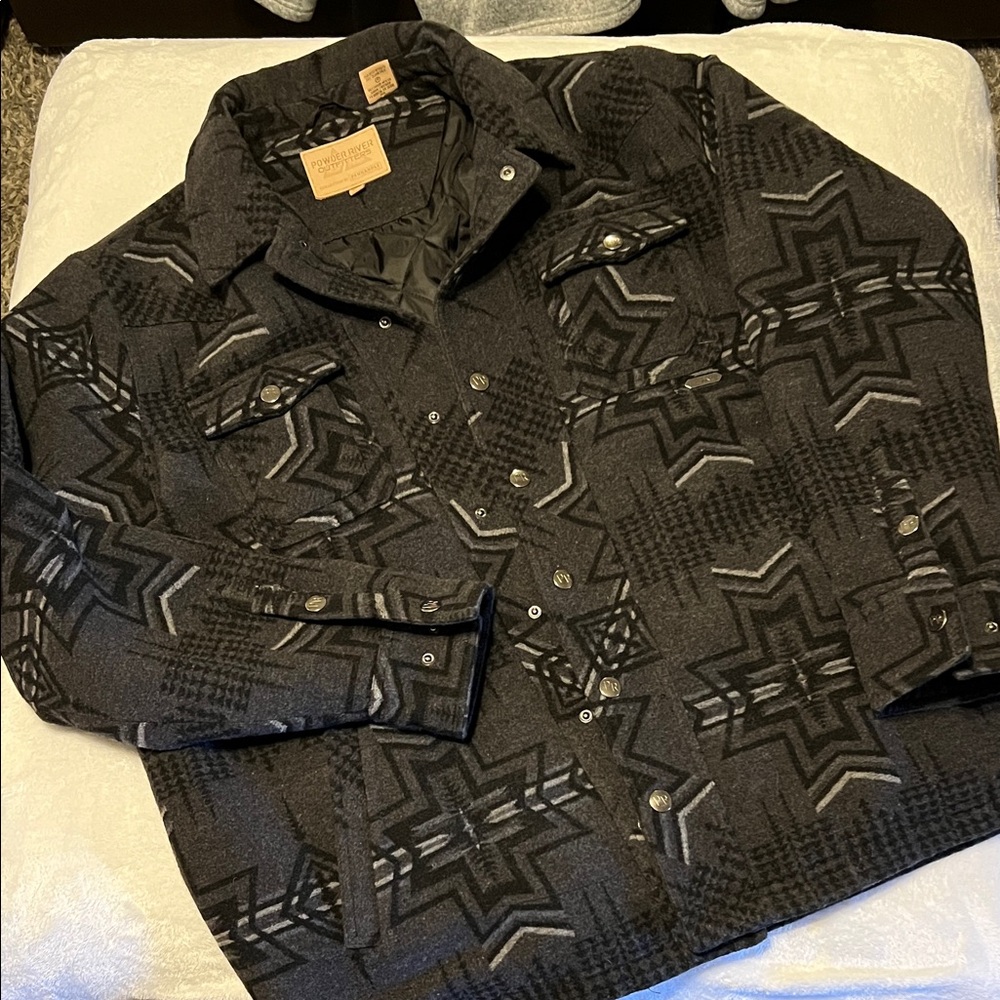 Men's Star Patterned Gray Jacket